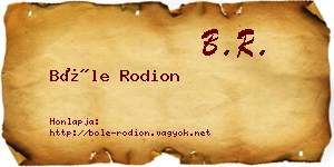 Bőle Rodion névjegykártya